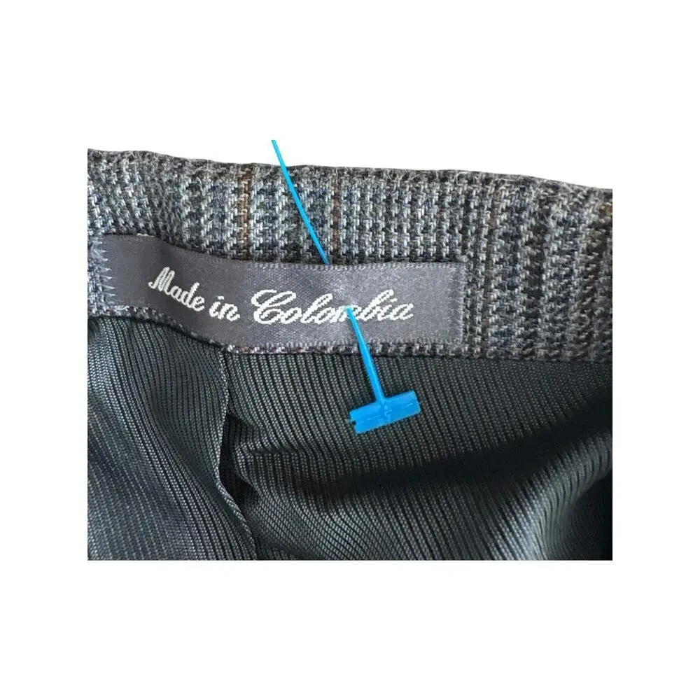 Oscar de la Renta Silk Wool Glen Plaid Blazer Made Colombia Men's 38S Vintage